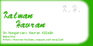 kalman havran business card